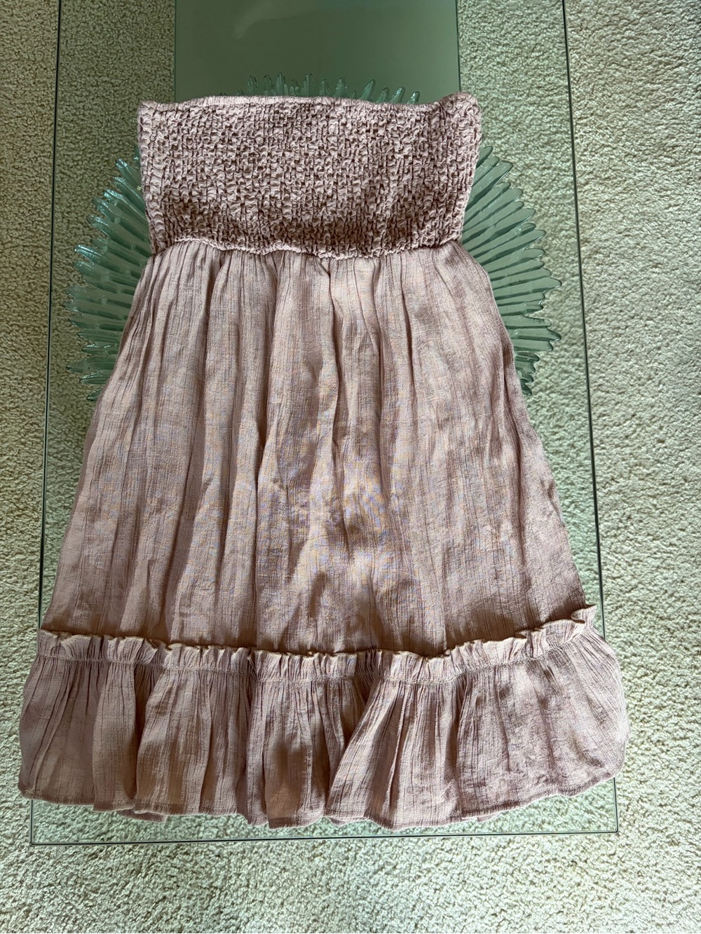 💜 SHEIN Dress Smocked Top Strapless